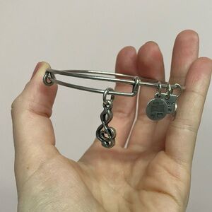 Alex & Ani Treble Clef Music Note Silver Bangle Bracelet